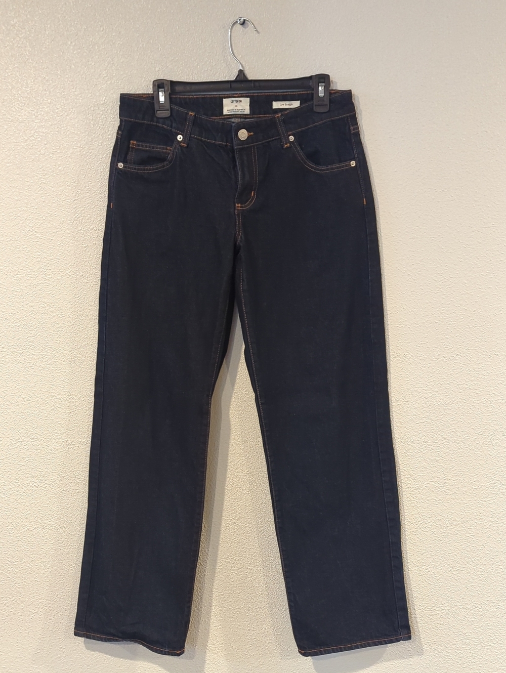 Cotton On Dark Wash Women's Straight Leg Jeans - Size 28